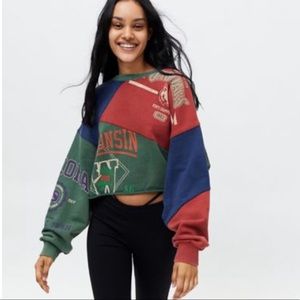 Collegiate Colorblock Cropped Sweatshirt